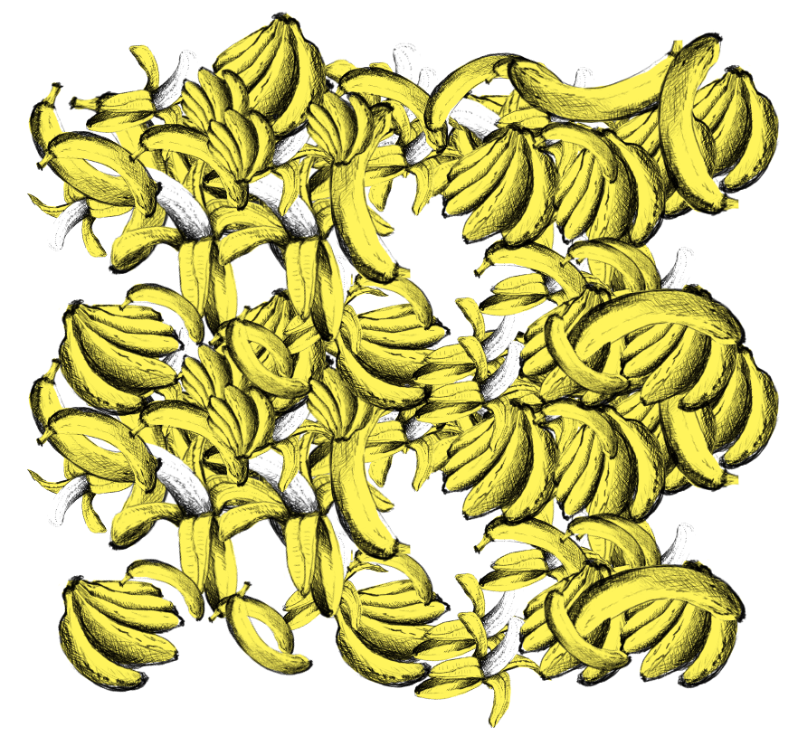 大量のバナナ